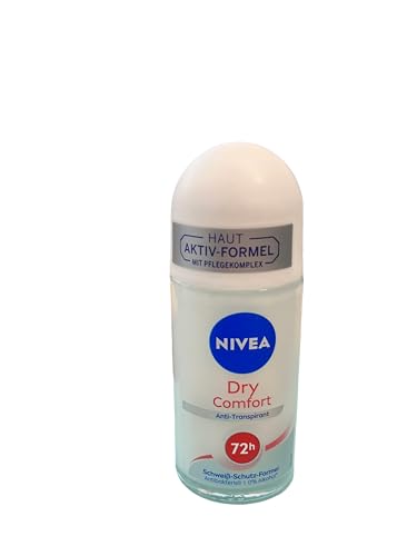 Nivea Roll On Women 50ml (Pack of 5) Dry Comfort Anti-Perspirant Deodorant Maximum Effective 48-hour Sweat Protection Limiting Bacterial Spread with DryPlus System, includes Minerals von NIVEA