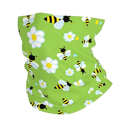NIXNUT Sport Kopftuch Bienen Blume Cartoon Eis Seide Outdoor Multifunktions Stirnband Elastische Tube Hals Atmungsaktiv UV-Schutz, weiß, One size von NIXNUT