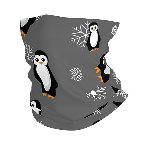 NIXNUT Sport Kopftuch Pinguin Schneeflocke Cartoon Eisseide Outdoor Multifunktionstuch Stirnband Elastische Tube Hals Atmungsaktiv UV-Schutz, weiß, One size von NIXNUT
