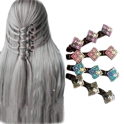 Haarspangen, Haarbänder Funkelnde geflochtene Kristallstein-Haarnadel, geflochtene Damen-Haarnadel, kleine Kristall-Haarnadel, Zopf-Clip, geflochtene Haarnadel, Haar-Zopf-Clip for Frauen und Mädchen(S von NIYADO