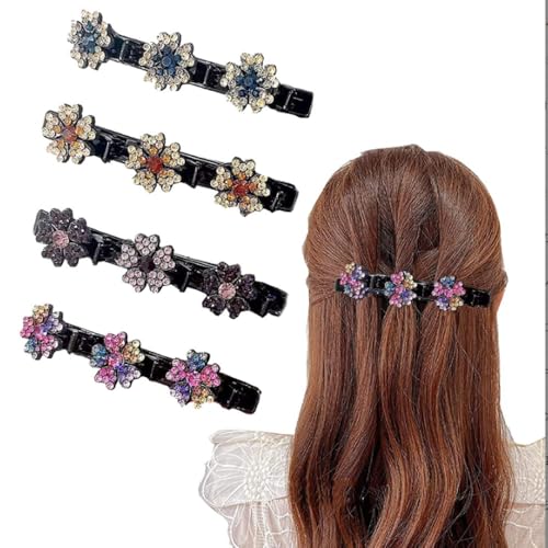 Haarspangen, Haarbänder Funkelnde geflochtene Kristallstein-Haarnadel, geflochtene Damen-Haarnadel, kleine Kristall-Haarnadel, Zopf-Clip, geflochtene Haarnadel, Haar-Zopf-Clip for Frauen und Mädchen(P von NIYADO