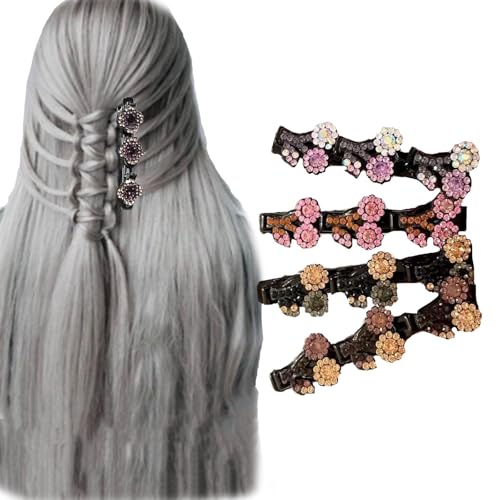 Haarspangen, Haarbänder Funkelnde geflochtene Kristallstein-Haarnadel, geflochtene Damen-Haarnadel, kleine Kristall-Haarnadel, Zopf-Clip, geflochtene Haarnadel, Haar-Zopf-Clip for Frauen und Mädchen(C von NIYADO