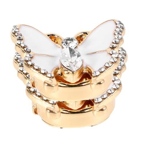 NIYANGLE 1 Paar Damen Schmetterling Formelle Kleidung Business Meetings Mode Manschettenknöpfe Hemd Nieten Kleidung Accessoire Multi Anlass Strass Ärmel Legierung Weiß von NIYANGLE