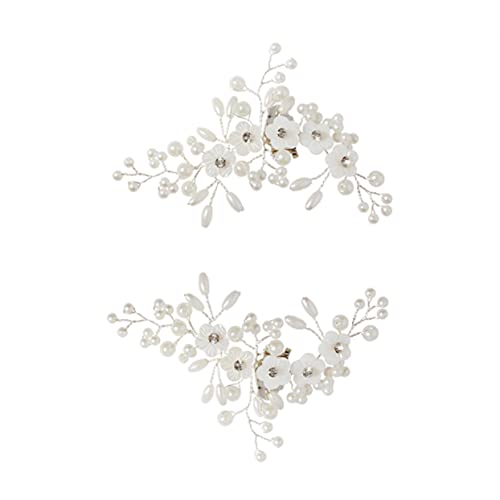 NIYANGLE 1 Paar Dekorative Schuhclips für Damen Schuhblumen Perlen und Strass Stilvolle Schuhschnallen für Hochzeits und Alltagsschuhe Einfach Anzubringen Geeignet für Flache Schuhe von NIYANGLE