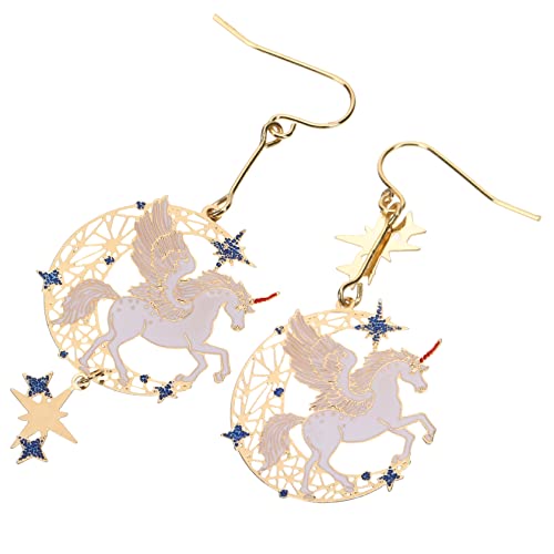 NIYANGLE 1paar Kreative Asymmetrische Einhorn-ohrringe Für Mädchen Glitzernde Ohrhänger Bezaubernde Schmuckstücke Für Partys Hochzeiten Und Alltag NIYANGLE 1paar Kreative Asymmetrische Einhorn-ohrringe Für Mädchen Glitzernde Ohrhänger Bezaubernde Schmuckstücke Für Partys Hochzeiten Und Alltag von NIYANGLE