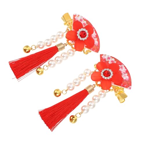 NIYANGLE 1 Paar Perlen Haarspangen für Mädchen Hanfu Haarschmuck mit Quasten für Hochsteckfrisuren Passend zu Traditionellen Kleidungsstücken von NIYANGLE