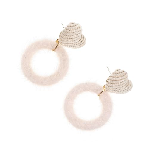 NIYANGLE 1paar Damen Ohrringe Silber Mit Weichem Plüsch Stilvolle Ohrstecker Für Für Partys Und Besondere Anlässe von NIYANGLE