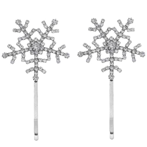 NIYANGLE 1paar Schneeflocken-haarspangen Mit Strass Eleganter Haarschmuck Für Mädchen Für Feste Und Anlässe Langlebig Aus Hochwertiger Funkelndes Design von NIYANGLE