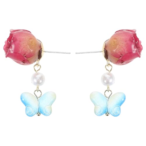 NIYANGLE 1 Paar Vintage-Ohrringe mit Rosenblütenblättern, Schmetterlingsflügel-Ohrringe, von der Natur inspirierter Schmuck für Jahrestage, Geburtstage und besondere Anlässe NIYANGLE 1 Paar Vintage-Ohrringe mit Rosenblütenblättern, Schmetterlingsflügel-Ohrringe, von der Natur inspirierter Schmuck für Jahrestage, Geburtstage und besondere Anlässe von NIYANGLE