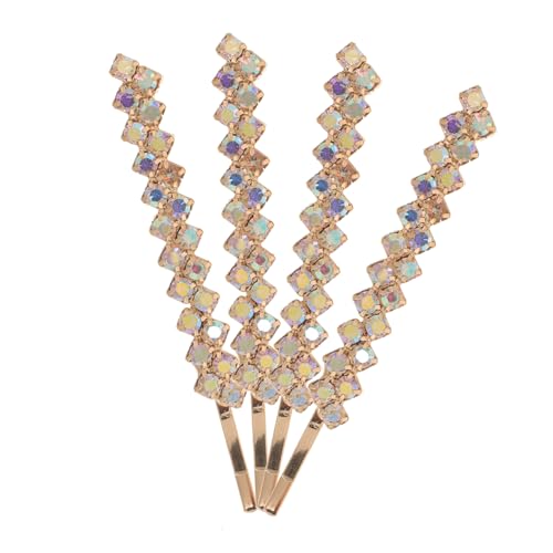 NIYANGLE 1 Satz 2 Paare Haarnadel Aus Kristall Strasshaarstifte Silberne Glitzernde Haarnadeln Strassbobby Pins Haarnadeln Für Dickes Haar Haarzubehör Für Frauen Geformt Bunt Legierung von NIYANGLE