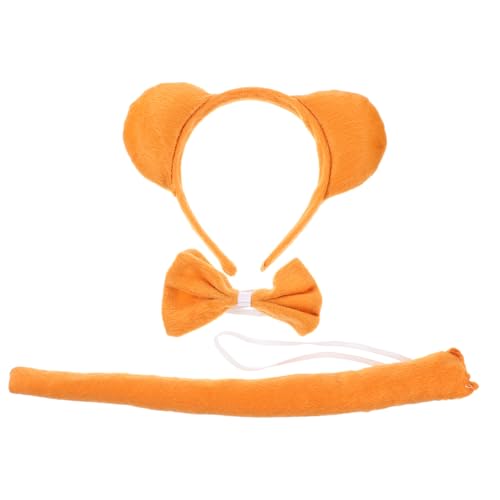 NIYANGLE 1 Satz Bärenohren Haarreif Fliege Tierkostüm Zubehör für Halloween Karneval und Cosplay Accessoires für Erwachsene von NIYANGLE
