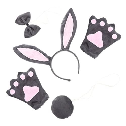 NIYANGLE 1 Satz Halloween Tierkostüm Set Teiliges Hasenohren Haarreif Fliege und für Kinderparty Cosplay und Festliche Anlässe von NIYANGLE