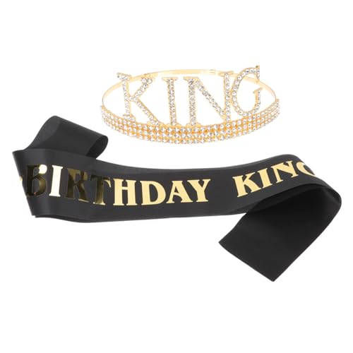 NIYANGLE 1 Satz Männer Geburtstagskrone und Schärpe für Herren Perfektes Kostümzubehör für Partys und Besondere Anlässe Langlebig und Leicht Einzigartiges Design für Unvergessliche Feiern von NIYANGLE