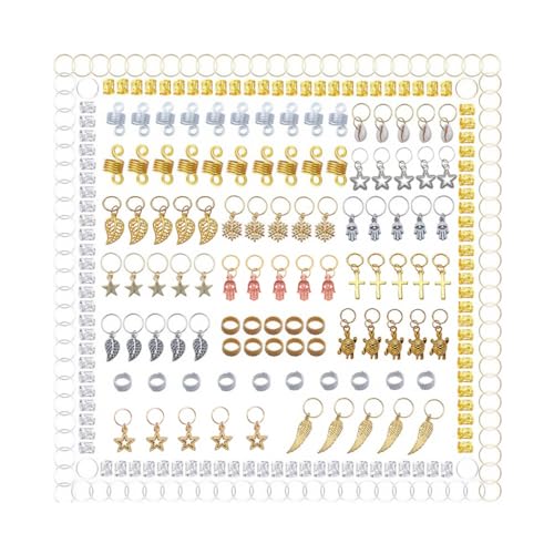 NIYANGLE 1 Satz Teiliges Dreadlocks Haarschmuck Set Vielseitige Haarperlen und Clips für und Männer für Zöpfe Partys und Festivals Langlebig und von NIYANGLE