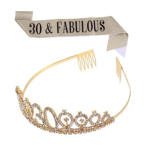 NIYANGLE Krone Geburtstag Mit Etikette Schärpe Für Party Inklusive Für Mädchen Geburtstagsfeiern Langlebiges Material Schöne Verarbeitung von NIYANGLE