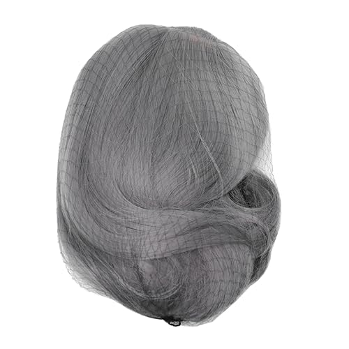 NIYANGLE 1 Stück Damen Bob Perücke mit Luftschicht Graue Synthetische Frisur für Partys Modisches Haarstyling Tool Aussehende Haarlinie für Cosplay von NIYANGLE