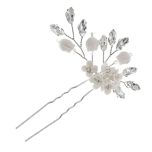 NIYANGLE 1 Stück Diamant Blumen Haarnadeln Styling Dekorative Haarnadel Brautjungfern Haarnadel Damen Vintage Haarschmuck Strasssteine Hochzeit Haarspangen Braut Haarschmuck von NIYANGLE
