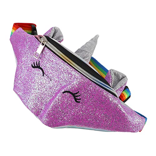 NIYANGLE 1stück Stylische Einhorn Umhängetasche Für Mädchen Süßer Und Modischer Kindergürtelbeutel Für Geburtstagsgeschenke Und Besondere Anlässe Leuchtenden Farben Funkelnden von NIYANGLE