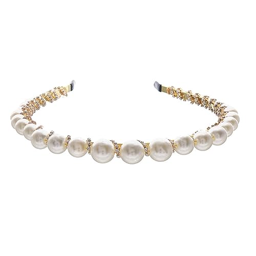 NIYANGLE 1stück Handgefertigter Perlen-haarreif Gold Haarschmuck Für Hochzeiten Und Dates Komfortabel Und Leicht Mit Retro Chic Design Für Damen von NIYANGLE