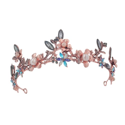 NIYANGLE 1 Stück Farbige Barocke Vintage Krone Retro Hochzeitskleid Zubehör für Braut Damen Haaraccessoires für Hochzeit Partys und Cosplay Veranstaltungen von NIYANGLE