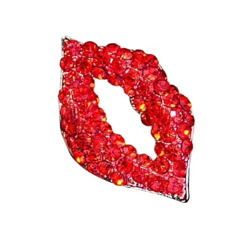 NIYANGLE 1 Stück Manschettenknöpfe Mit Sternknöpfen Frauenschmuck Stift in Lippenstiftform Wäscheklammer Rot Legierung Strass von NIYANGLE