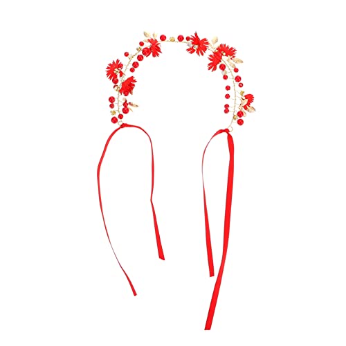 NIYANGLE Perlen Legierung Haarband Blumenperlen Stirnband Hochzeits Braut Accessoire Vintage Kopfbedeckung Für Mädchen von NIYANGLE