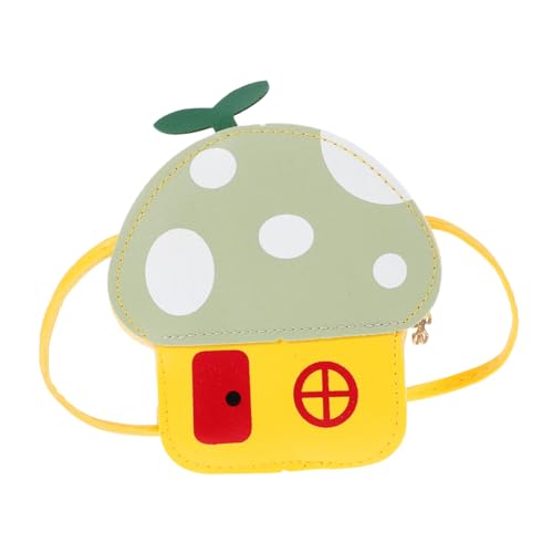 NIYANGLE 1 Stück Pilz Tasche Cartoon Münzbeutel Umhängetasche für Mädchen Modischer Wechselgeldbeutel Hellgrün für Snacks Süßigkeiten und Schlüssel von NIYANGLE