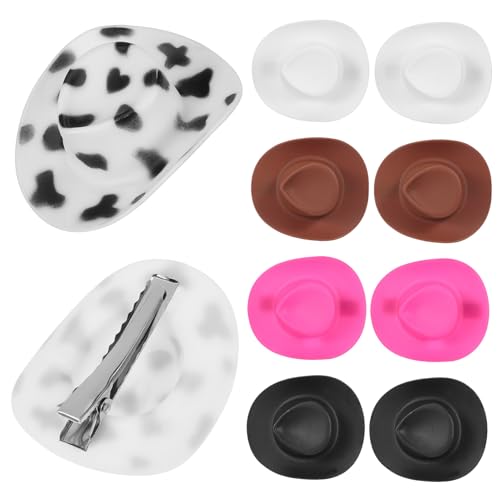 NIYANGLE 10stücke Mini-cowgirlhut-haarspangen Kleiner Cowboyhut Halloween-accessoires Haarschmuck Für Frauen Bastelmaterial Für Party Haarclip Mit Krokodilklemme Für Haartypen von NIYANGLE