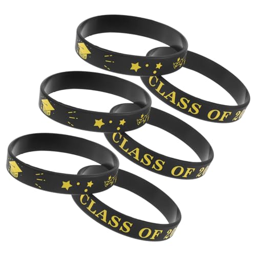 NIYANGLE 10 Stück Silikonarmbänder Class Of Elastische Abschlussfeier Armbänder für Schüler und Erwachsene Langlebig zur Graduierung von NIYANGLE