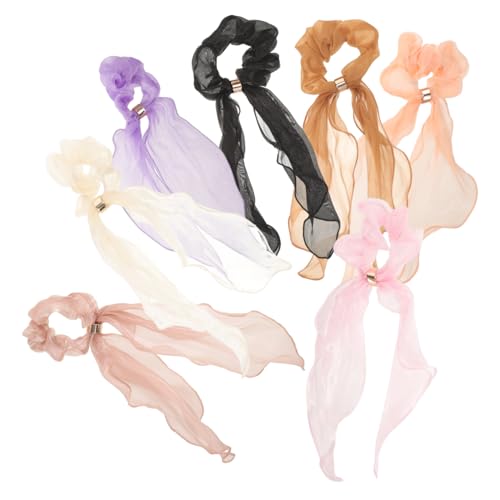 NIYANGLE 10 Stück Teiliges Haargummi Satin mit Langem Band Elastische Haarkordeln für Damen Modische Haarbänder für Ponytail und Dutt Vielseitig Einsetzbar für Dünnes Sowie Dickes Haar von NIYANGLE