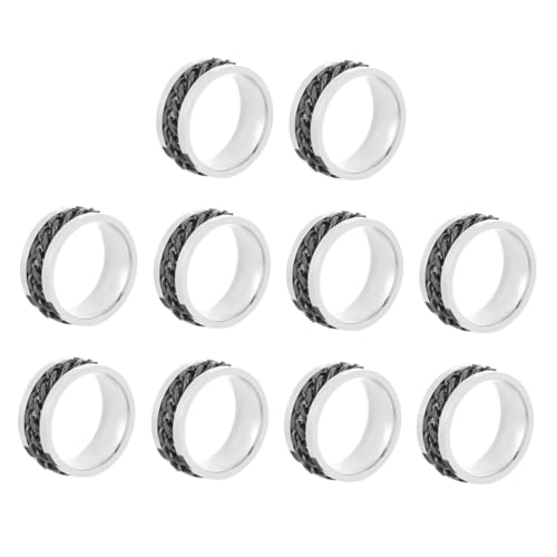 NIYANGLE 10 Stück Teiliges Herren Titanstahl Ring Drehbarer Edelstahl Flaschenöffner Ring Modisch Robust Komfortabel Vielseitig für Party Geschenk Hochzeit Langlebig Glatte Oberfläche von NIYANGLE