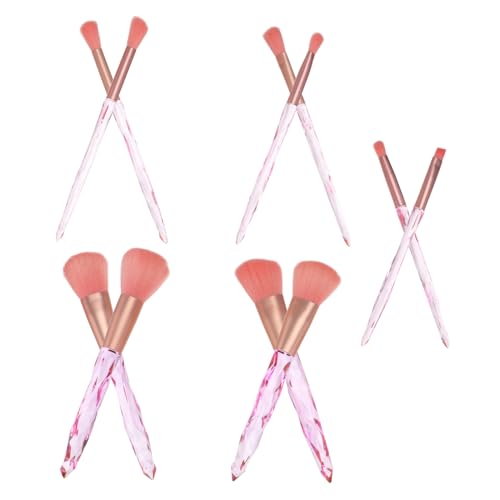 NIYANGLE 10 Stück Teiliges Kosmetikpinsel Set mit Kristallgriff Make Up Pinsel für Foundation Eyeliner und Mehr für Anfänger und Profis von NIYANGLE