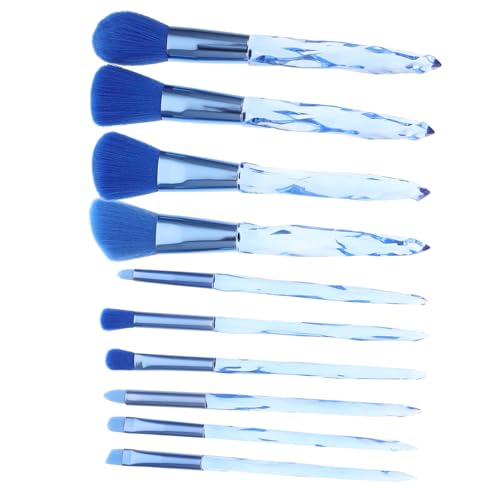 NIYANGLE 10 Stück Teiliges Kosmetikpinsel Set mit Kristallgriff Professionelle Makeup Tools für Foundation Lidschatten und Puder für Anfänger und Profis von NIYANGLE