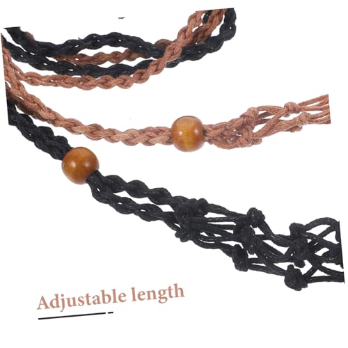 NIYANGLE 10 Stück Teiliges Leerer Kristallhalter Anhänger Handgewebte Netz Halskette Schwarz und Kaffee Verstellbarer Großer Steinkäfig für Diy Schmuck und Wohnungsdeko von NIYANGLE