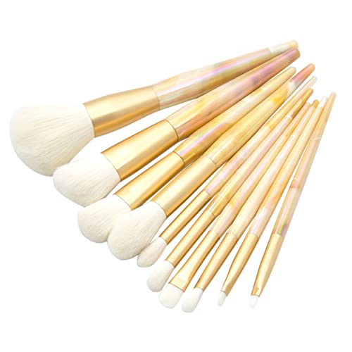 NIYANGLE 10 Stück Teiliges Makeup Pinselset mit Marmor Design Kosmetikpinsel für Foundation Blush und Lidschatten für Täglichen Gebrauch oder Professionelle Anwendungen Perfektes für von NIYANGLE