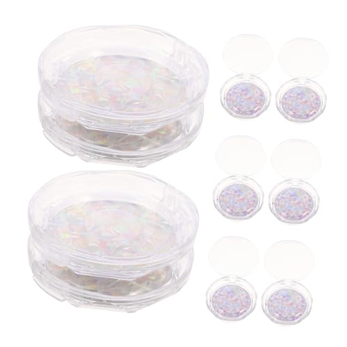 NIYANGLE 10 Stück Teiliges Rundes Wimpern-aufbewahrungsset Dicke Transparente Diamantschliff-boxen Selbstklebend Leere Lash-organizer für Professionelles Verpacken und Reiseaufbewahrung von NIYANGLE