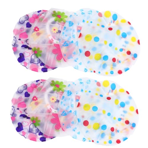 NIYANGLE 10 Stücke Spitze Duschhaube Bedruckte Badehaube für Damen und Herren Einheitsgröße Elastisches Banddesign für Zuhause und Friseursalons von NIYANGLE