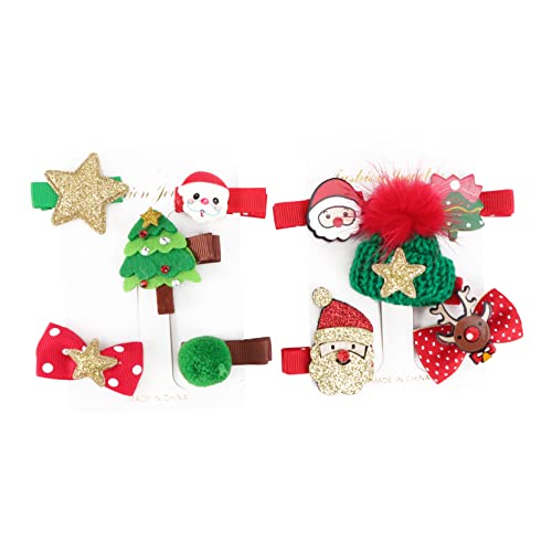 NIYANGLE 10 Stück Teiliges Weihnachts Haarschmuck Set für Mädchen Niedliche Cartoon Glocken Haarspangen Komfortabel und Festlich für Schüler und Weihnachtsfeiern von NIYANGLE
