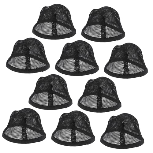 NIYANGLE 10 Stück Versandnetzhut Haarnetz zum Wickeln Haarnetz häkeln kahle Kappe Haarnetz für Männer Haarschmuck für Damen mit Netz Hüte mit Haaren Schlafmütze Stoff Black von NIYANGLE