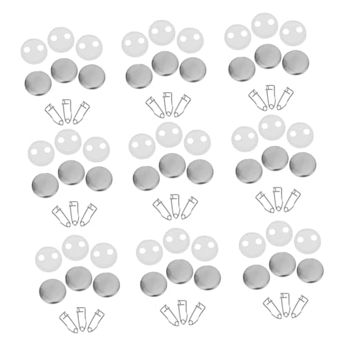 NIYANGLE 100 Sätze Blank Badge DIY Button Pins Runde Anstecknadeln zum Selbermachen für Kleidung Schuhe Bastelprojekte Zubehör von NIYANGLE