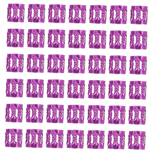 NIYANGLE 100 Stück Metallische Haarmanschetten aus Aluminium Dreadlock Ringe für Flechtfrisuren Robuste Haarklammern für Extensions Vielseitige Haaraccessoires für Frauen und Männer von NIYANGLE