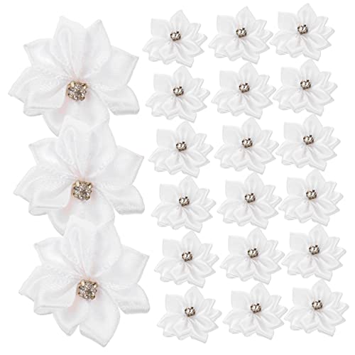 NIYANGLE 100 Stück Blumendekor Haarblumen Clips 3cm Kompakte Kunstblumen Für Selbstgemacht Haarschmuck Weiße Blumenhaarspangen Für Mädchen Hochzeitsaccessoires Blumenmädchen Schmuck von NIYANGLE