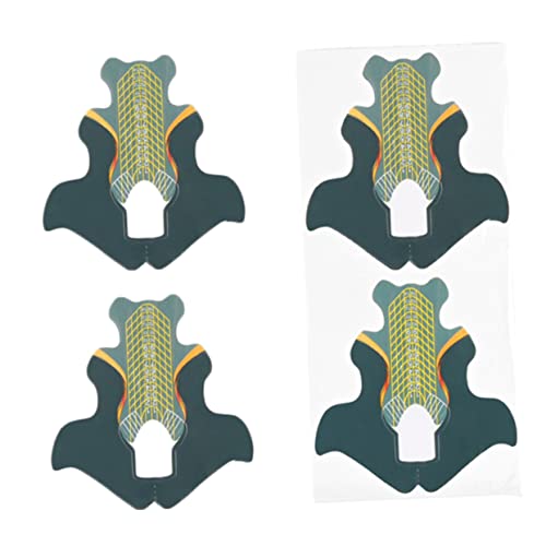 NIYANGLE 100 Stück Nagelkunst Papiertrays Fishtail Förmige Nagelverlängerungs Aufkleber Diy Maniküre Werkzeug für Salon und Zuhause Grün von NIYANGLE