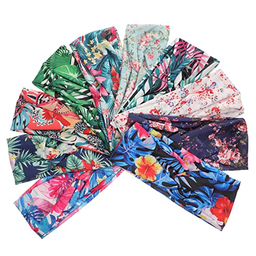 NIYANGLE 10stücke Pack Damen Yoga Stirnbänder Strand Hawaii Stil Knoten Stirnbänder Zufällig Stil von NIYANGLE