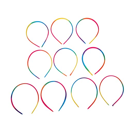 NIYANGLE 10 Stück Regenbogen Haarbänder Für Mädchen Dünne Haarschmuck Leicht Und Angenehm Zu Tragen Modische Stirnbänder Für Damen Vielseitig Einsetzbar Für Besondere Anlässe von NIYANGLE