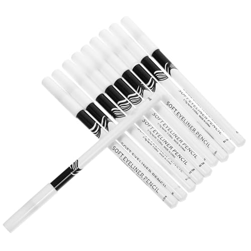 NIYANGLE 10stücke Kompakte Eyeliner Stifte Satz Langlebig Weißer Eyeliner Stift Hochpigmentiert Und Wasserfest Für Augen Make up Tragbar Für Reisen von NIYANGLE