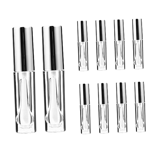 NIYANGLE 10stücke Leere Lip Gloss Container Hochwertige Transparente Tuben Mit Silbernem Deckel Für Kosmetik Reisefreundlich Und Auslaufsicher von NIYANGLE
