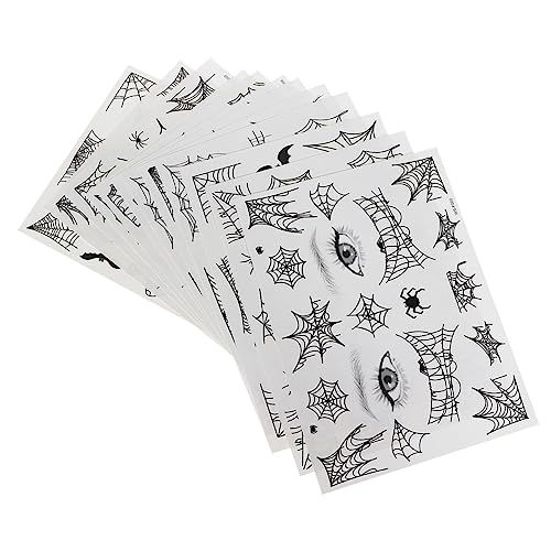 NIYANGLE 12 Blatt Halloween Spider Face Tattoos Aufkleber Temporäre Tattoos mit Spinnennetzen für Kreative Halloween Make Ups Vielseitig Anwendbar für Gesicht und Mehr NIYANGLE 12 Blatt Halloween Spider Face Tattoos Aufkleber Temporäre Tattoos mit Spinnennetzen für Kreative Halloween Make Ups Vielseitig Anwendbar für Gesicht und Mehr von NIYANGLE