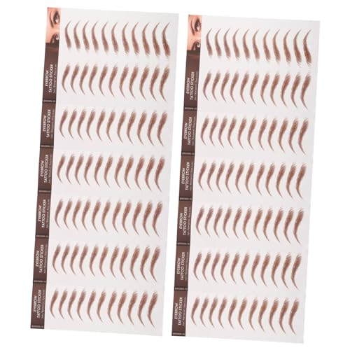 NIYANGLE 12blätter Augenbrauenaufkleber Abziehen Augenbrauen-transfer-aufkleber Braun Augenbrauen-aufkleber Kostüm Einfach Anzuwenden Hautverträglich Und Sicher von NIYANGLE