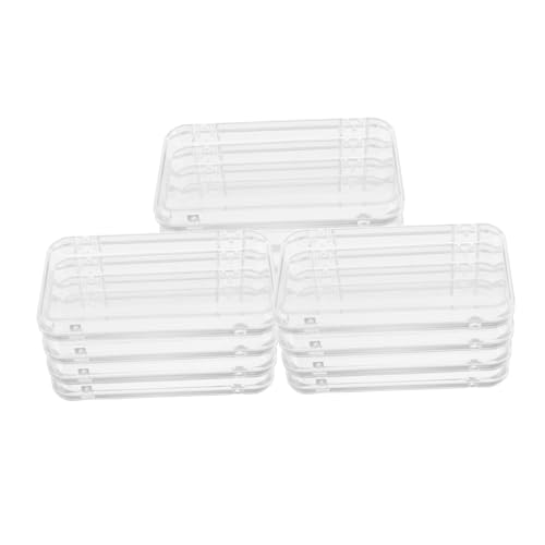 NIYANGLE 12 Stück Press Nagel Aufbewahrungsbox Klare Rechteckige Kunststoffbehälter Vielseitiger Organizer für French Tips Perlen Nagelkunst Kompakt und Reisetauglich von NIYANGLE